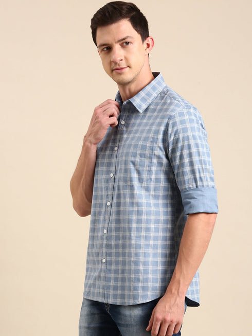 Blue Checks Full Sleeves Shirt
